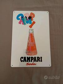 Cartello in Metallo retrò Campari Soda -