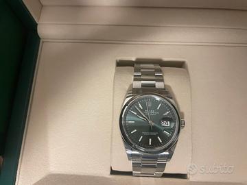 Rolex datejust 36 mm mint verde_ full set_cartier_