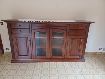 mobile da soggiorno con tavolo e 6 sedie