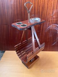 Portagiornali posacenre / mobile vibtage in legno