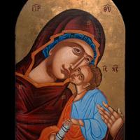 Madonna Icona Bizantina dipinta a mano