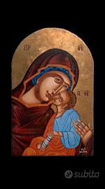 Madonna Icona Bizantina dipinta a mano