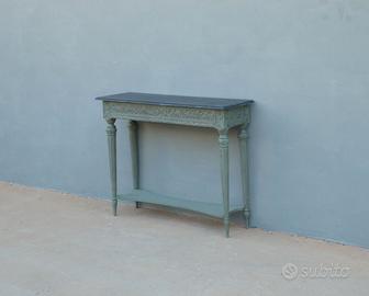 Console intagliata da ingresso laccata Shabby Chic