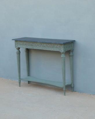 Console intagliata da ingresso laccata Shabby Chic