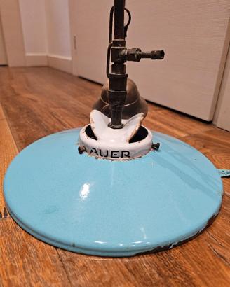 lampada smaltata vintage turchese rotonda a gas