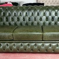 Divano sofa 3 posti Chesterfield in pelle