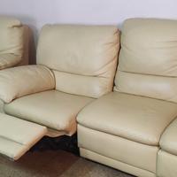 Divano pelle con poltrona