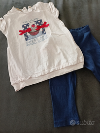 Completo neonata Liu Jo 6/9 mesi leggings t-shirt