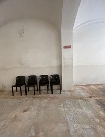 Set of 4 brown Selene chairs by Vico Magistretti