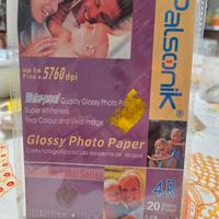 Carta fotografica per stampante n. 20 fogli 10x15