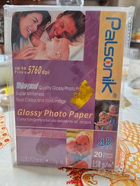 Carta fotografica per stampante n. 20 fogli 10x15