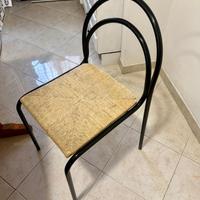 Sedie in ferro con seduta impagliata