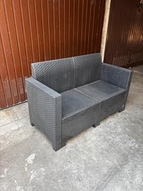 Divanetto 2 posti in polirattan da esterno