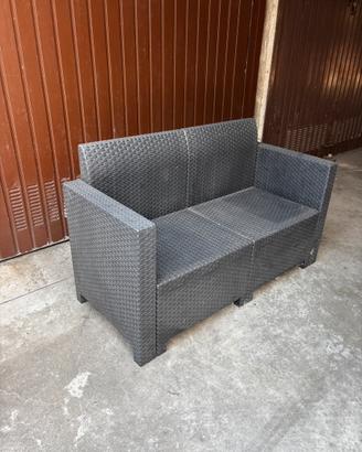 Divanetto 2 posti in polirattan da esterno