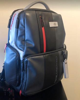 PIQUADRO Zaino Porta PC 15,6” in Pelle Grigio