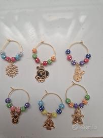 set 6 segna bicchieri tema natalizio