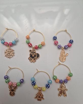 set 6 segna bicchieri tema natalizio