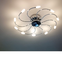 Lampadario di design – 12 luci cromate a raggiera