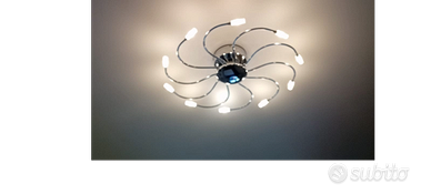 Lampadario di design – 12 luci cromate a raggiera