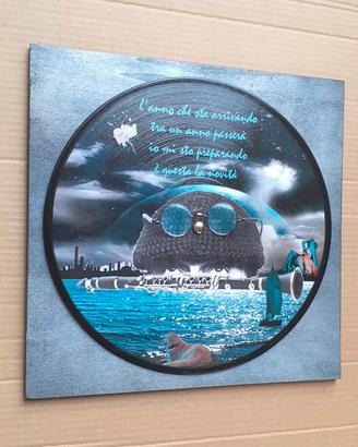 Vinile 33 giri a quadro omaggio a Lucio Dalla 