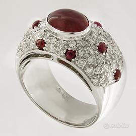 Anello diamanti e rubini