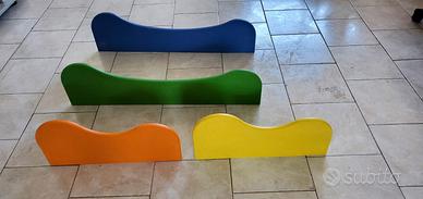 4 Mensole Legno Colorate