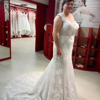 Abito da sposa semi sirena in pizzo...