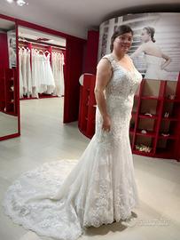 Abito da sposa semi sirena in pizzo...
