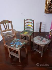 Sedie è tavolino in legno 