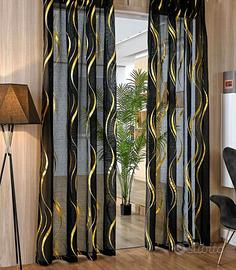 Tende con anelli nera oro e argento 