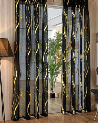 Tende con anelli nera oro e argento 