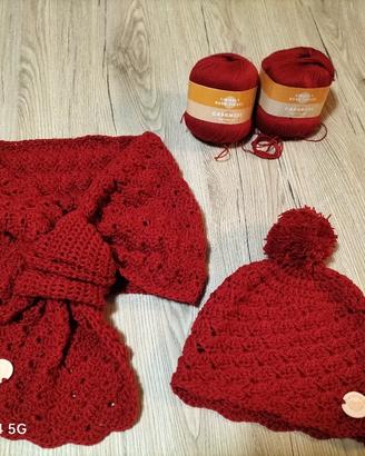 set sciarpa/collo e cappellino 