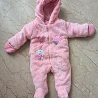 Tutina rosa imbottita pile neonata 3-6 mesi