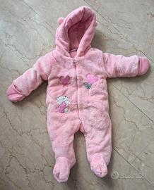 Tutina rosa imbottita pile neonata 3-6 mesi