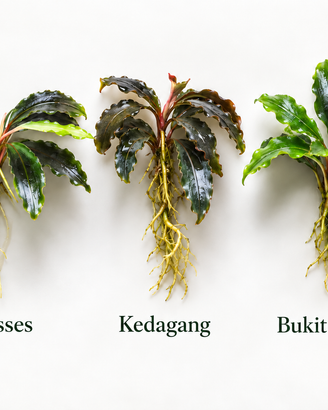 Mix 3 Bucephalandra diverse per acquario