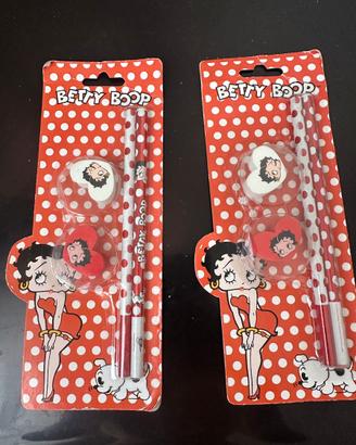2x Set Cancelleria Vintage Betty Boop Nuovi