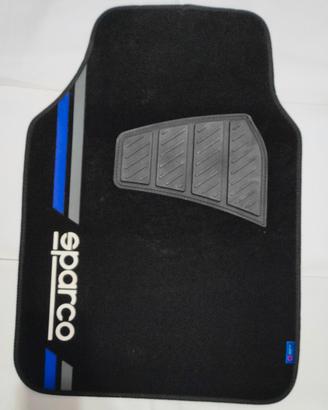 Set 4 tappetini auto SPARCO neri e blu