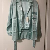 Pigiama in raso verde acqua