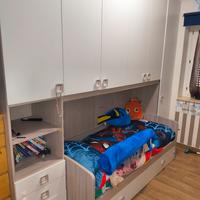 armadio a ponte con doppio letto