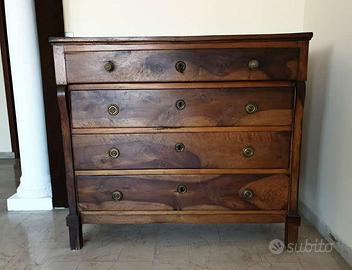Cassettone antico in noce stile Impero