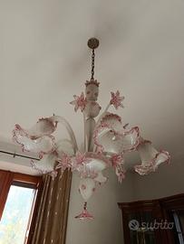 Lampadario veneziano in vetro di murano