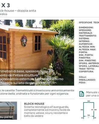 casetta in legno 2x3 spessore 28mm - blokhouse