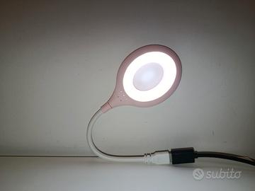 Lampada da lettura rosa LED flessibile USB