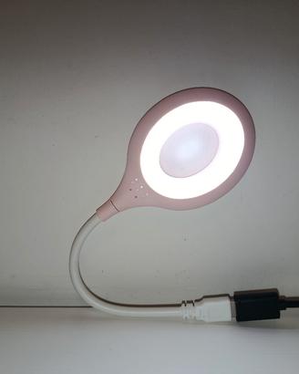 Lampada da lettura rosa LED flessibile USB