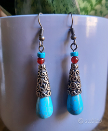 Orecchini in turchese sintetico