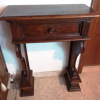 consolle antica in legno  con cassetto  68x29xh88