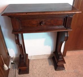 consolle antica in legno  con cassetto  68x29xh88