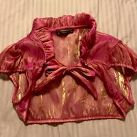 Coprispalle oro e fucsia chiffon Rinascimento