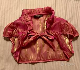 Coprispalle oro e fucsia chiffon Rinascimento