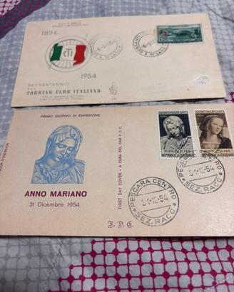 Buste primo giorno di emissione, anno 1954